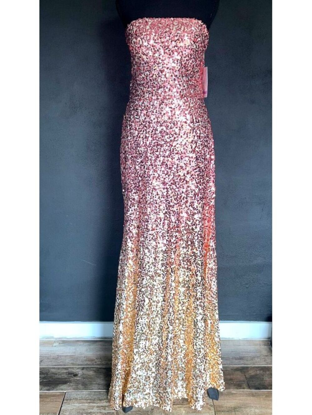 NWT -Violet Weekend- Sequined Ombré Gown, Size JUNIORS 11/12